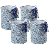 Kuber Industries Laundry Basket For Clothes|Foldable Laundry Hamper|Basket For Toys, Dirty clothes, Storage "45 LTR"-Pack of 4 (Blue)